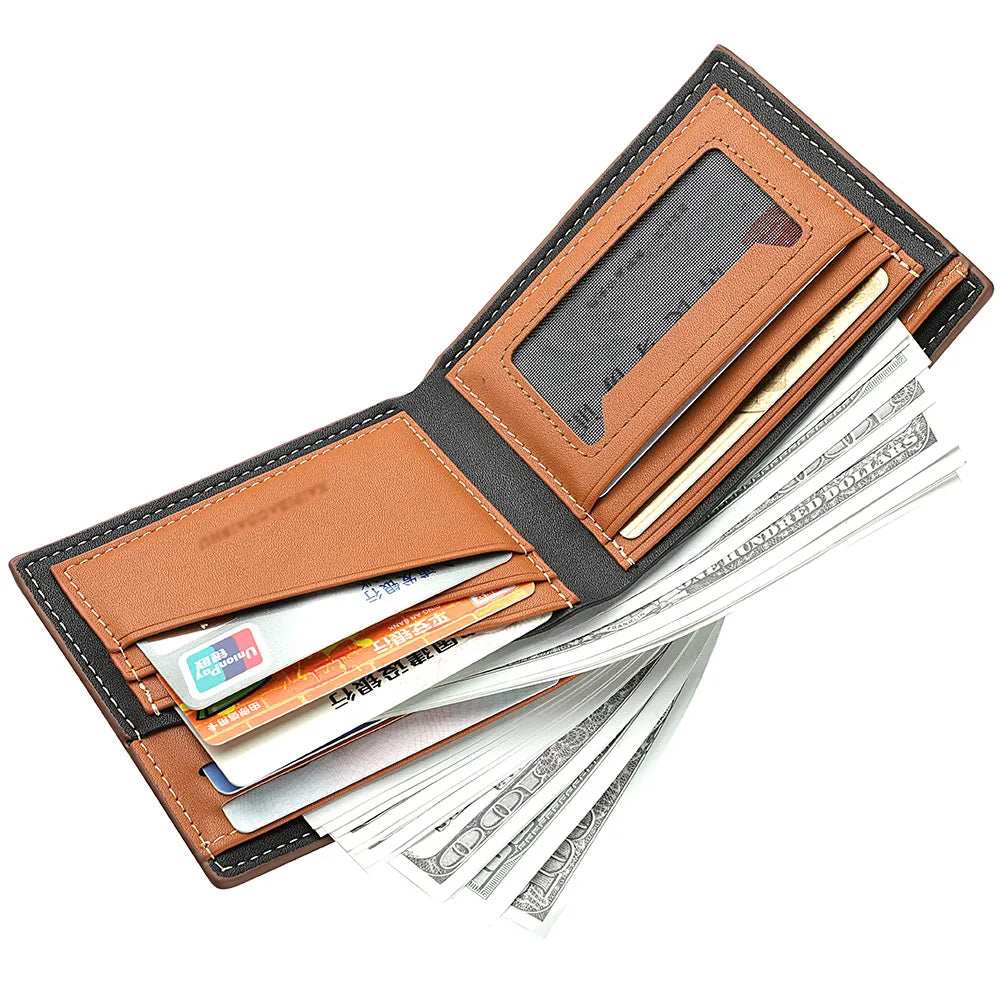 Men's Short PU Leather Wallet, Multi-slot Credit Card Holder Men's Wallet, Casual Wallet for Men