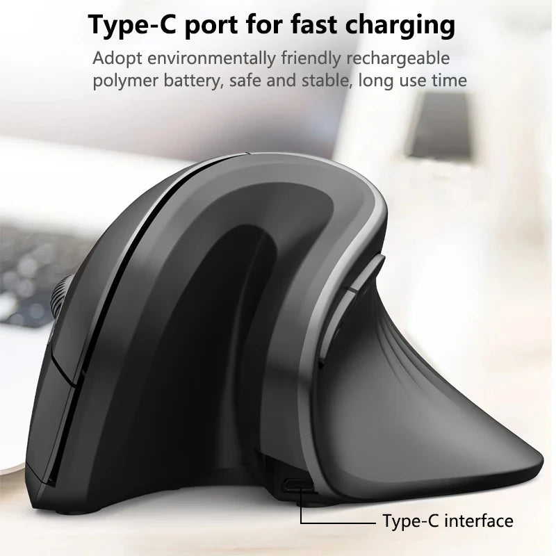 Warvank U1 Vertical Wireless Mouse Quiet Noise Reduction Comfortable Hand Feel Laptop Computer Home Office General