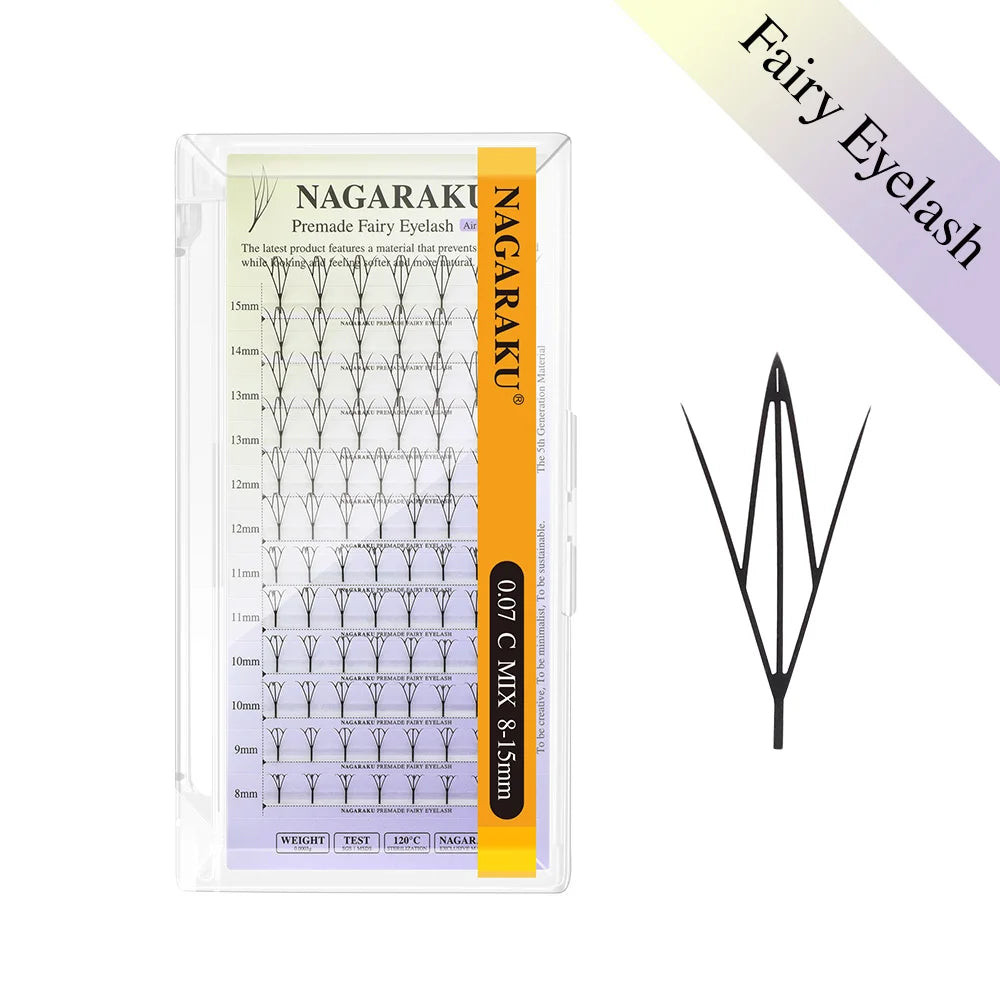 NAGARAKU Premade Spire Fairy Wings Eyelash Anime Effect Soft Plume Fluttering Eyelash Extensions Comic