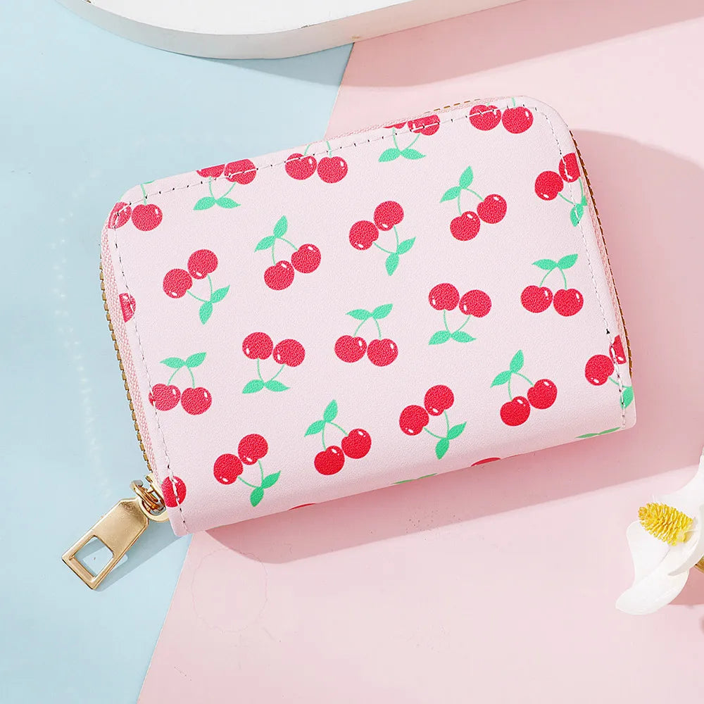 Multi Card Slot Holder Exquisite Small Girl Fashion Zipper Coin Identity Credit Card Holder PU Leather Women's Coin Purse