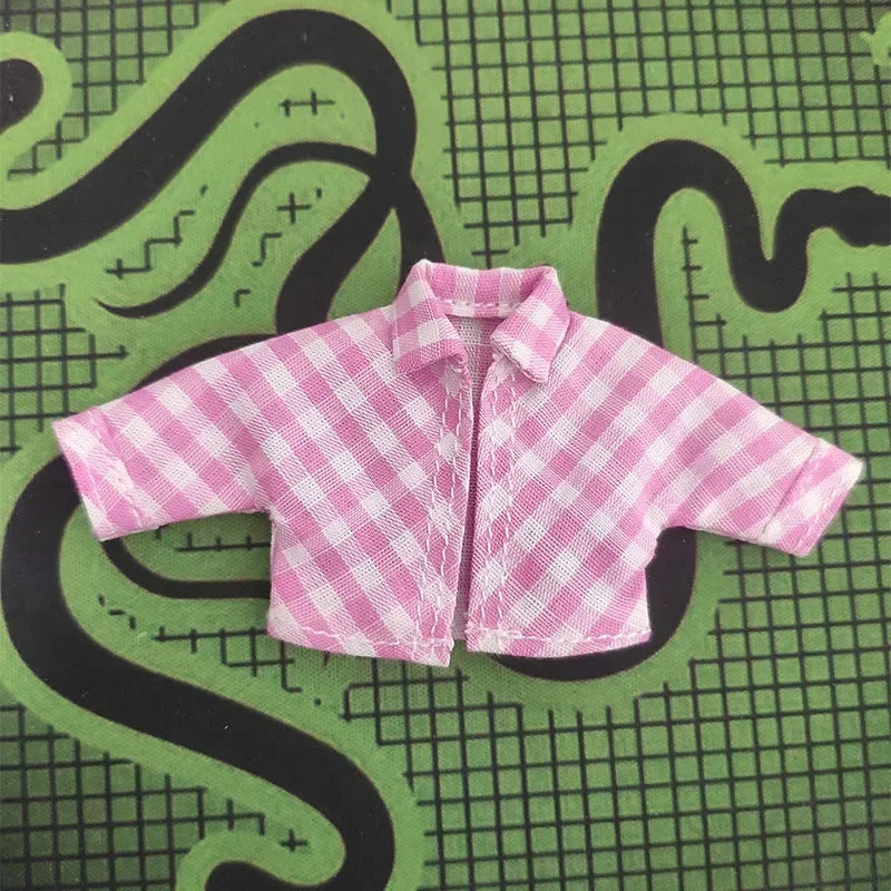 Baby clothes OB11 baby clothes BJD plaid shirt 1/12 dllo clothes doll accessories