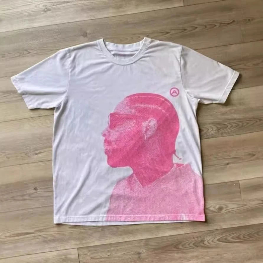 2025 Latest European and American Y2k Hip-hop Character Printed T-shirt Men's and Women's Retro Street Casual Short-sleeved Top