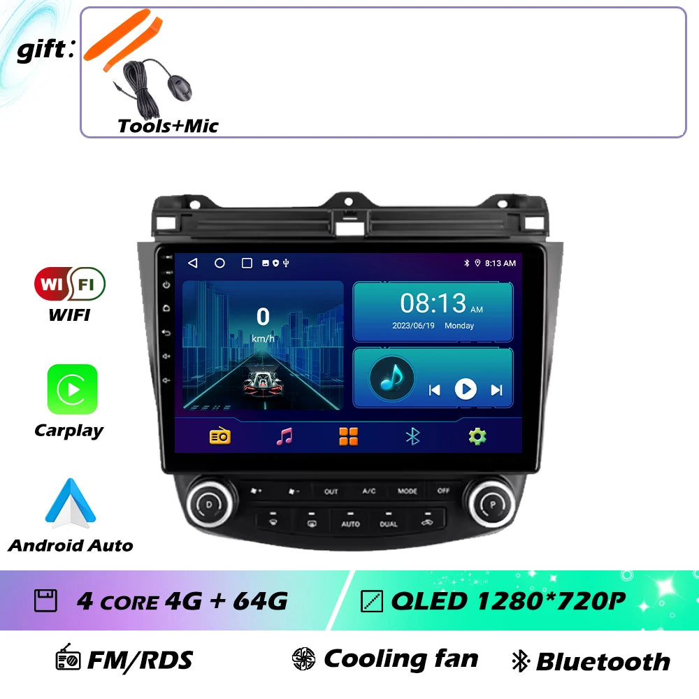 Android OS For Honda Accord 7 CM UC CL 2004 - 2007 Car Radio Navigation 4G WIFI BT No 2 Din DVD GPS CPU Multimedia Player