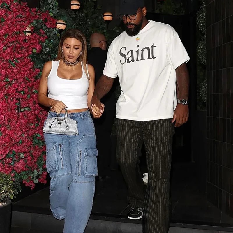 Pay Money To My Pain Saint T-Shirt Men Women Best Quality Oversized 100% Cotton Tee Tops Vintage Washed Black Graphics T Shirt