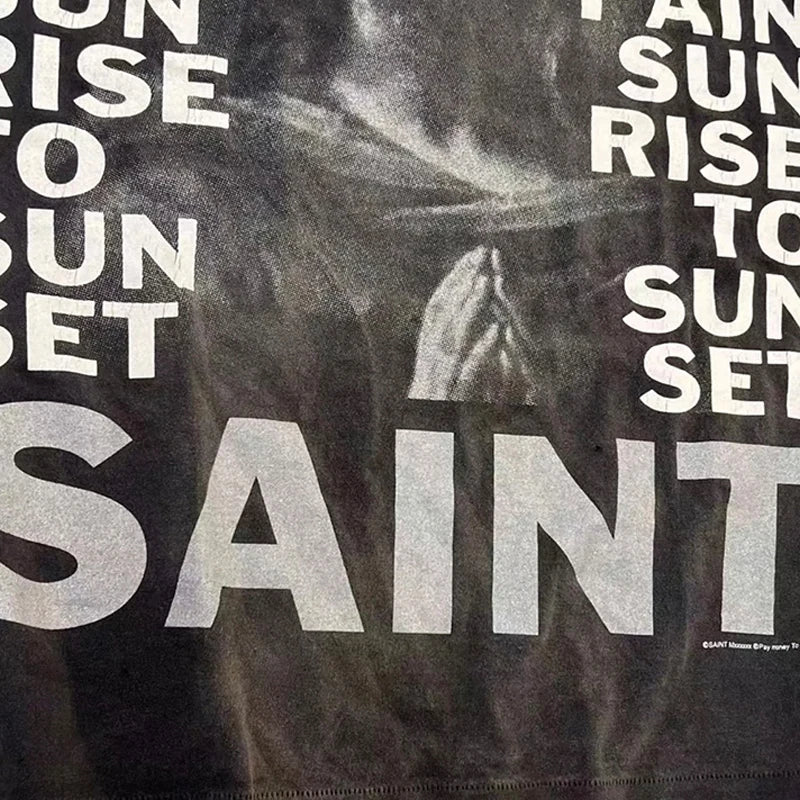 Pay Money To My Pain Saint T-Shirt Men Women Best Quality Oversized 100% Cotton Tee Tops Vintage Washed Black Graphics T Shirt