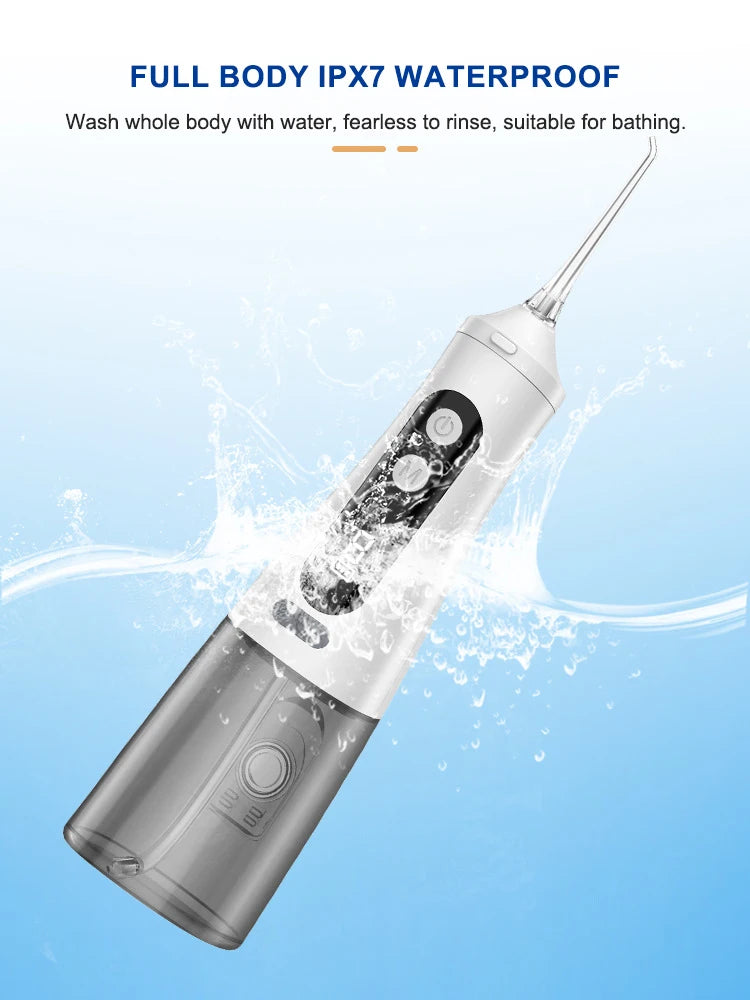 Electric Oral Irrigator Dental Water Flosser for Teeth Rechargeable 9 Modes Portable Dental Water Jet Floss Teeth Cleaner 4 Tip