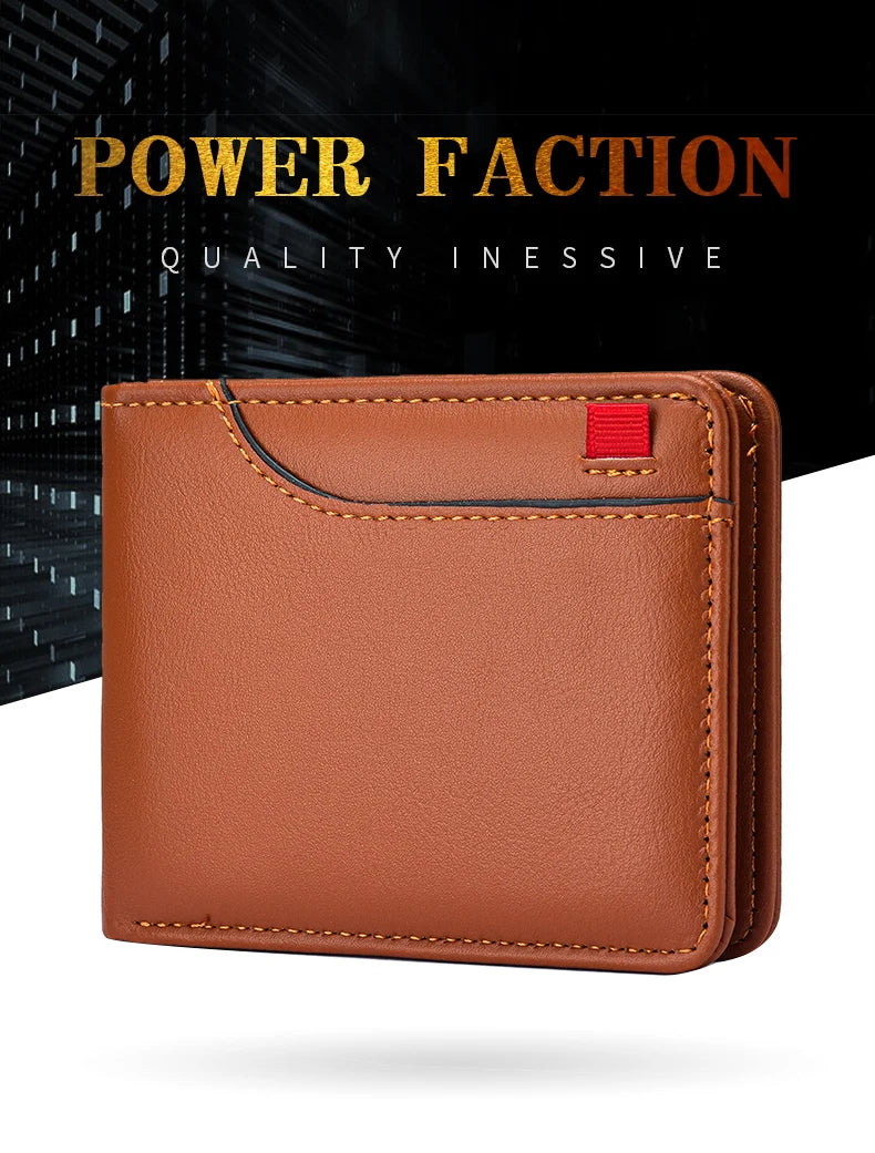 Men's Short Wallet Multi-Card Slot Card Holder PU Leather Luxury Wallet for Men