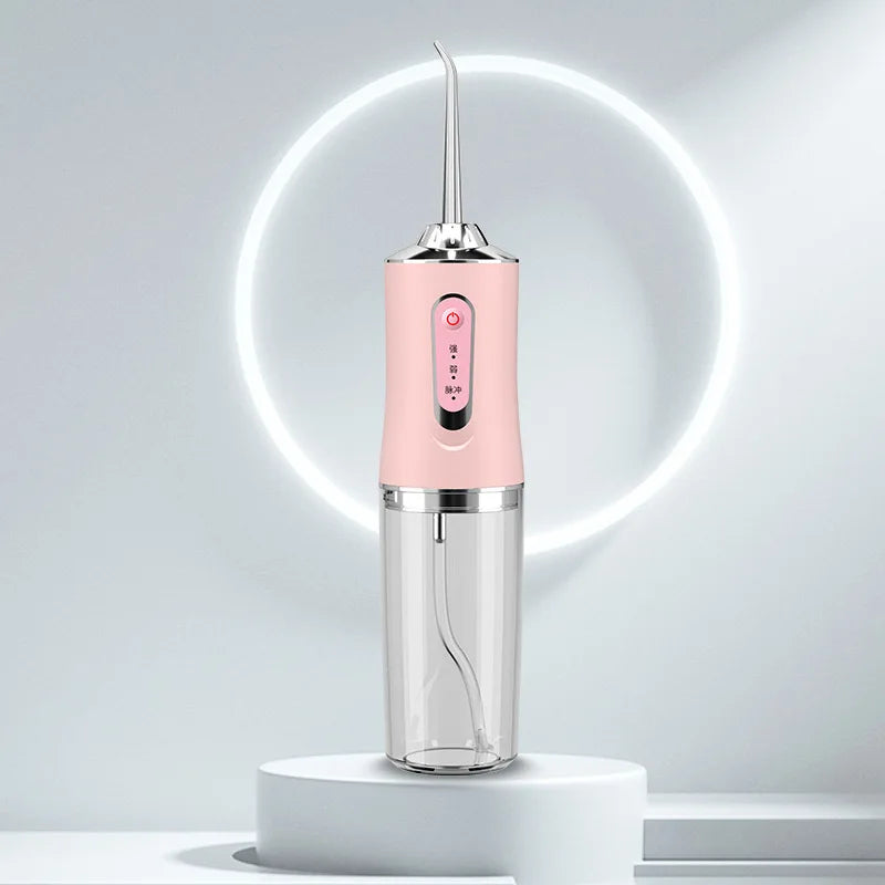 ﻿ Dental Floss Portable Cordless Oral Irrigator Cleaning 3 Modes Waterproof Rechargeable Dental Cleaner With 4 Nozzles Clean Gum