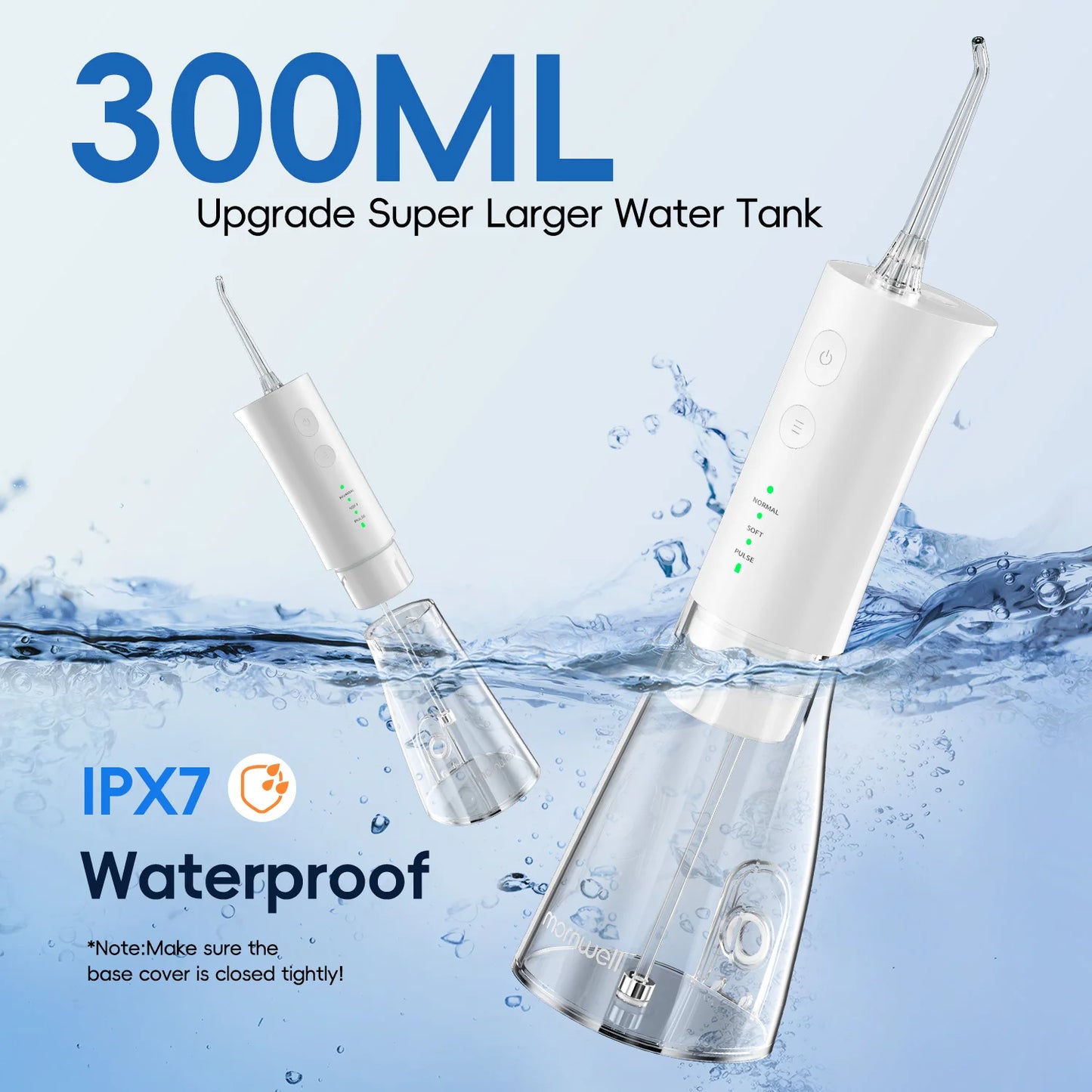 Electric Water Flosser Rechargeable Water Flossers for Teeth Clean Waterproof Flosser Portable Oral Irrigator 300ML Home Travel