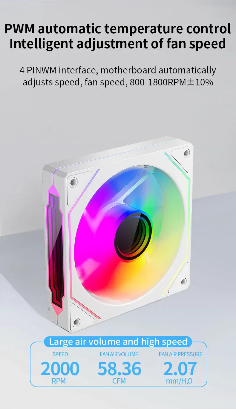 ICE Whale Prism 4 PRO PC Case Fan 120mm  ARGB Cyclic Mirror Light Effect PWM 800-1800RPM CPU Cooler ventilador