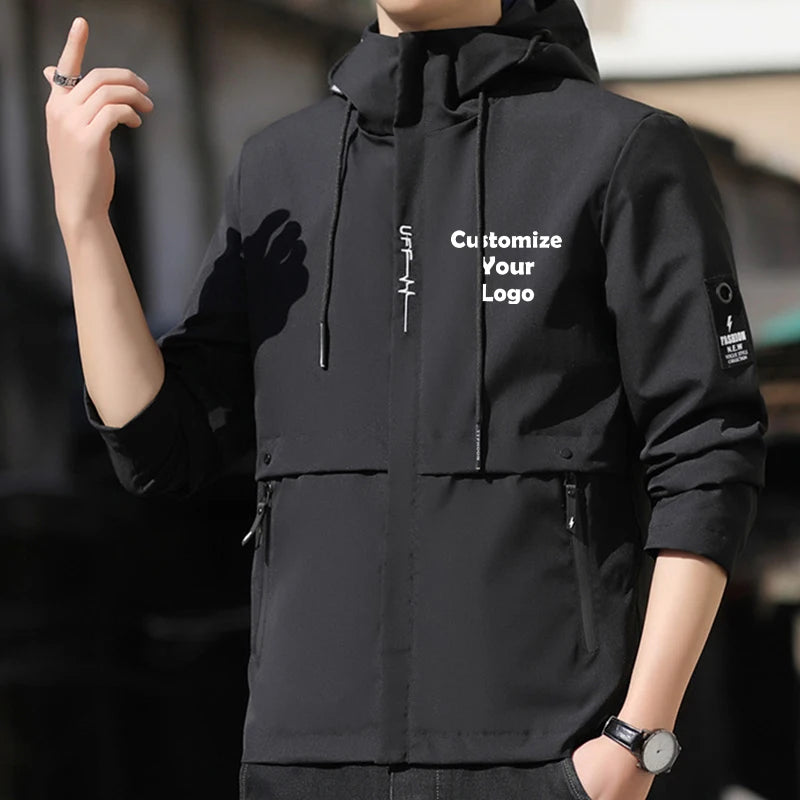 Customized New Fashion Men's Zipper Jacket and Coat Jacket and Outdoor Loading Casual Clothing Street Clothing
