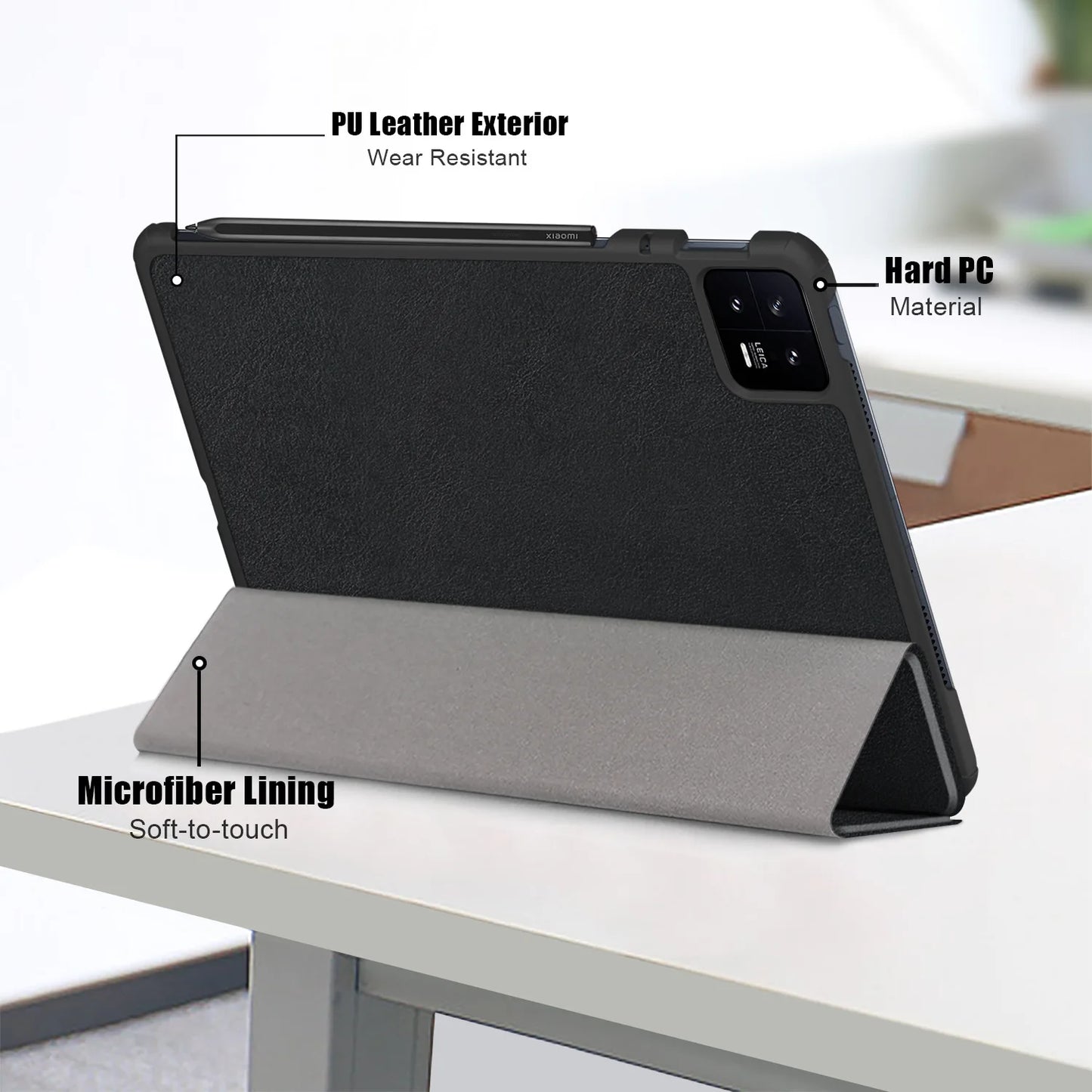 For xiaomi pad 6 case 2023 Folding PU Leather Smart Cover For Xiaomi Mi Pad 6 Tablet For Xiaomi Pad 6 Pro 11inch With Auto Wake