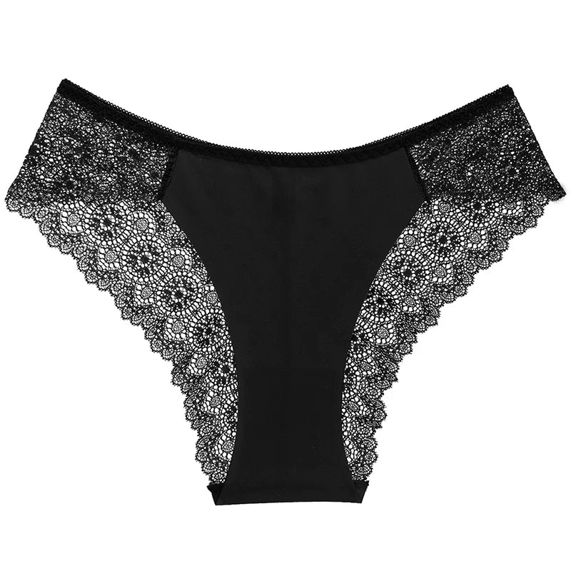 TrowBridge 3PCS/Set Sweet Women's Panties Silk Satin Underwear Lace Sexy Lingerie Girls Breathable Briefs Soft Comfortable Panty