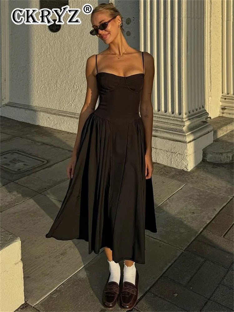 Ladies Elegant Evening Party Fashion Dress Women Sleeveless Backless Bodycon Maxi Dresses Night Club Streetwear Female Outfits