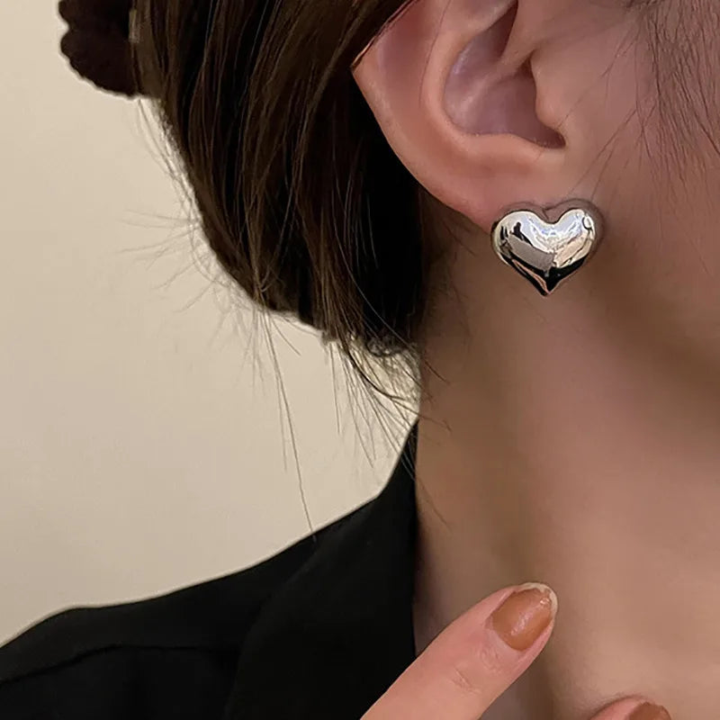 925 Sterling Silver Vintage Gold Round Earrings For Women Trendy Earring Jewelry Prevent Allergy Party Accessories Gift