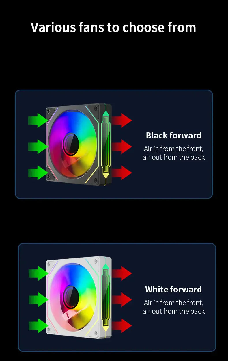 ICE Whale Prism 4 PRO PC Case Fan 120mm  ARGB Cyclic Mirror Light Effect PWM 800-1800RPM CPU Cooler ventilador