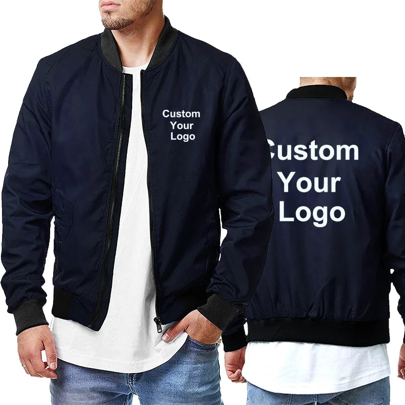 Fashion Casual Outdoor Custom Your Logo Clothes New Fashion Sports Zipper Jacket Popular Men Autumn New Solid Color Jacket Coat