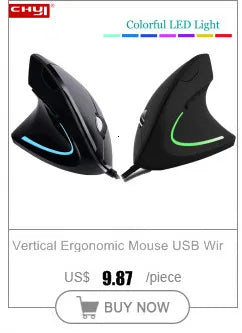 CHYI Vertical Wireless Mouse USB 2.4G Optical Gaming Mice Comfortable Ergonomic Wrist-care Charging Mause Wired Mouse For Laptop