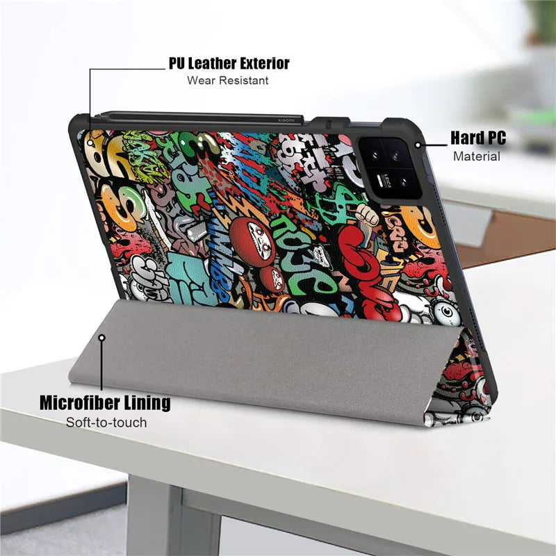 For xiaomi pad 6 case 2023 Folding PU Leather Smart Cover For Xiaomi Mi Pad 6 Tablet For Xiaomi Pad 6 Pro 11inch With Auto Wake