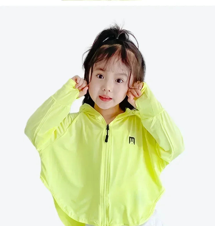 Children's Sun Protection Clothing Outdoor Ice Silk Sun Protection Jacket UV Resistant Summer Outdoor Play Sun Protection Jacket