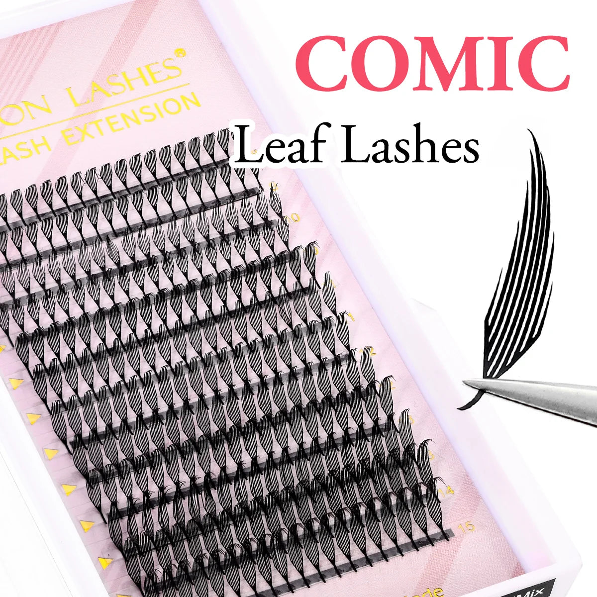 ARISON Comic Leaf Lashes Plume Spire Premade Fan Eyelash Extensions Automatic Flowering Individual Volume False Lashes