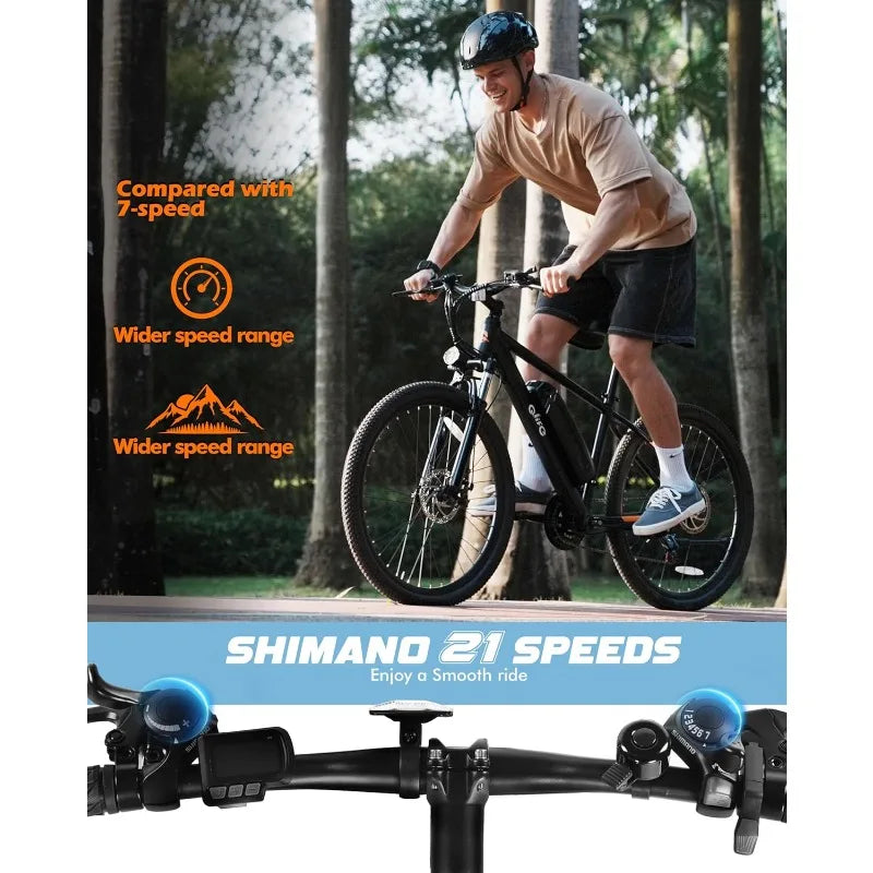Racer Electric Bike for Adults - 21-Speed Mountain Lightweight Ebike with Peak 750W 22MPH Brushless Motor