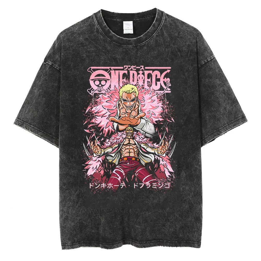 Men Streetwear Tshirt Hip Hop Oversized One Piece Graphic Print Retro T-Shirt Harajuku Summer Short Sleeve T Shirt Cotton Tops
