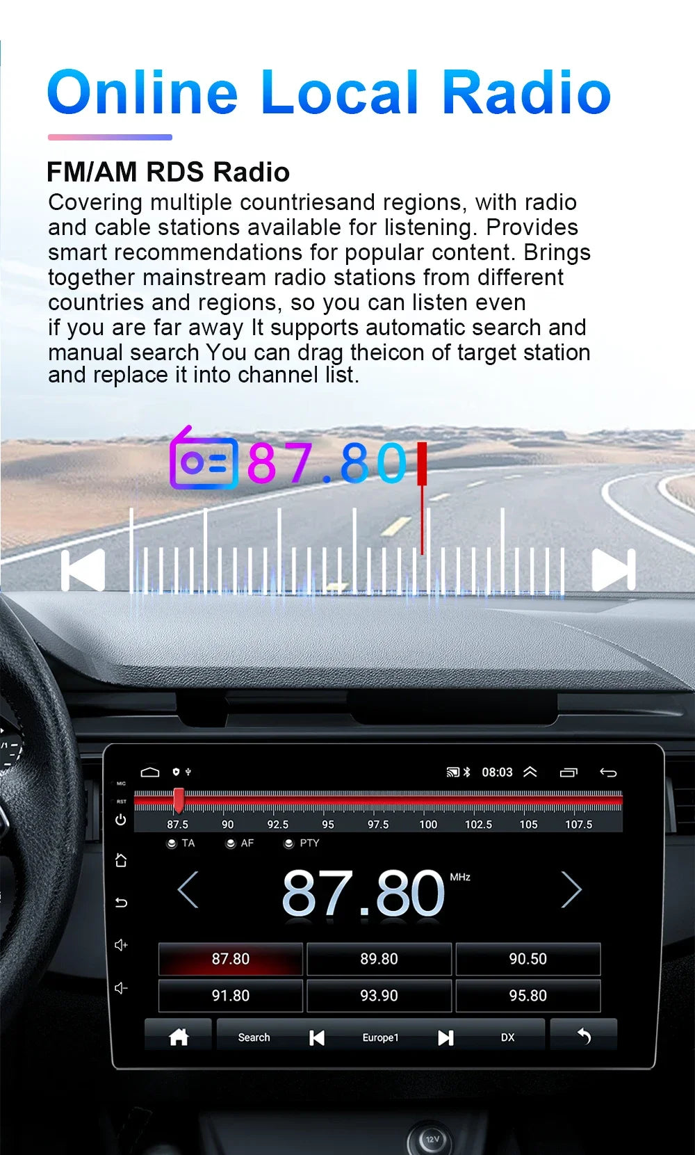Android 14 Head Unit For Honda Accord 7 2003-2007 Multimedia Player GPS Navigation Stereo Head Unit No 2din DVD QLED Screen 5G