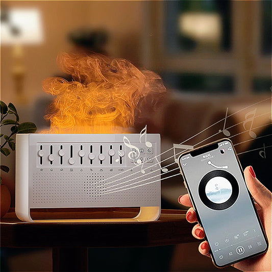 White Noise Humidifier All-in-one Machine To Help Sleep Portable Night Light Diffuser with 8 Natural Sounds Bluetooth Speaker