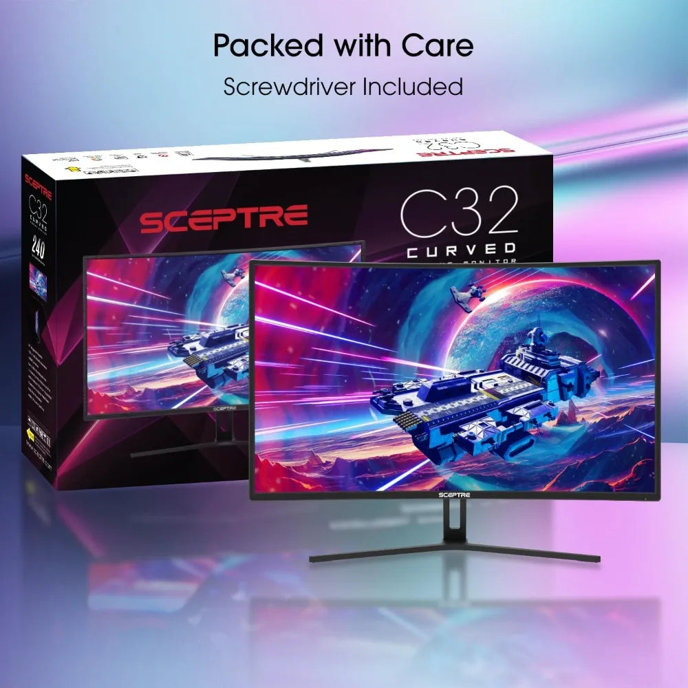 Curved Gaming Monitor Overdrive up to 240Hz DisplayPort 165Hz 144Hz HDMI AMD FreeSync Build-in Speakers