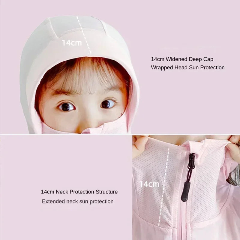 Children's Sun Protection Clothing Outdoor Ice Silk Sun Protection Jacket UV Resistant Summer Outdoor Play Sun Protection Jacket