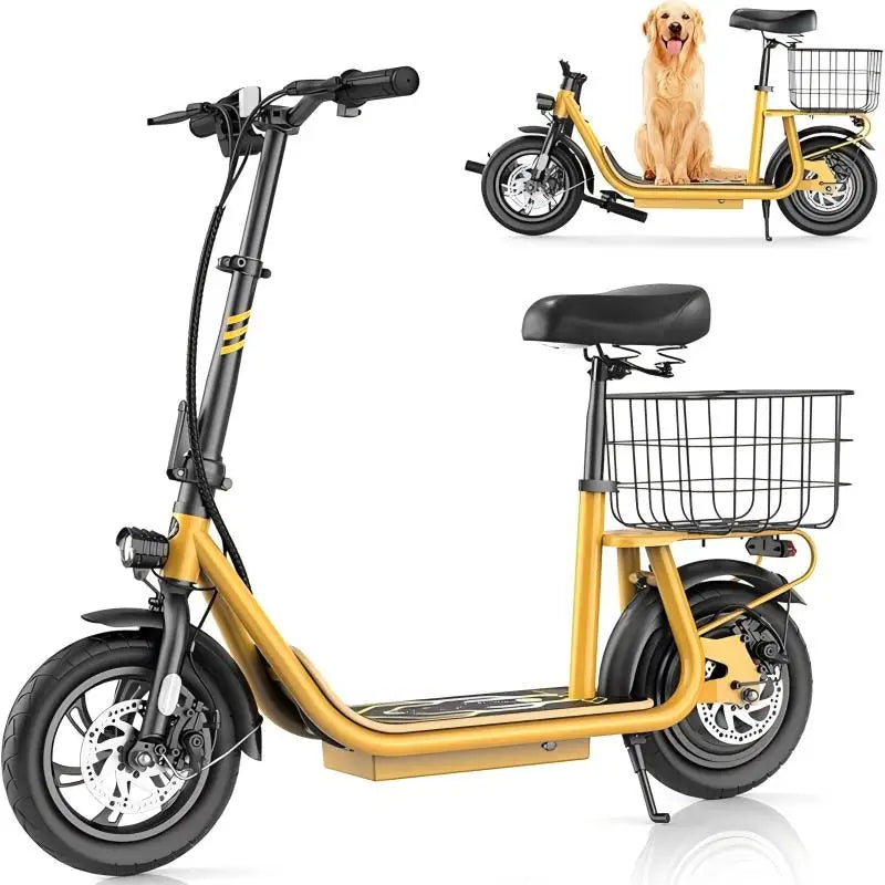 Caroma Electric Scooters for Adults and teens, 500W Peak Motor,  30 Miles Max Range, Foldable Electric Scooter and Detachable Ba