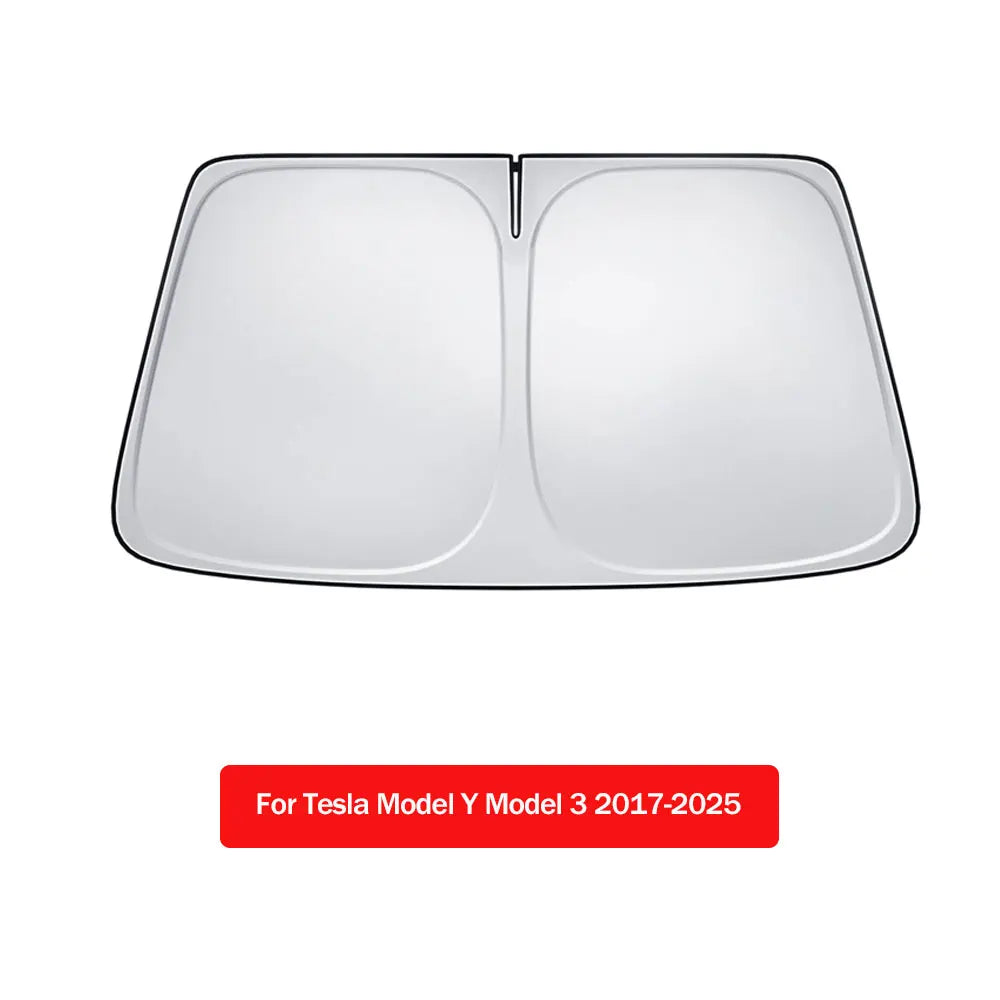 2025 For Tesla Model Y Juniper Model 3 Highland Windshield Sunshade Sun Blockage Foldable Heat Insulation Sunshade Storage Bag