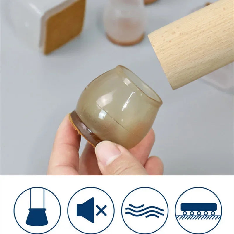 New 12Pcs Silicone Table Chair Leg Mat round square furniture Leg Caps Foot Protection Bottom Cover Pads Wood Floor Protector
