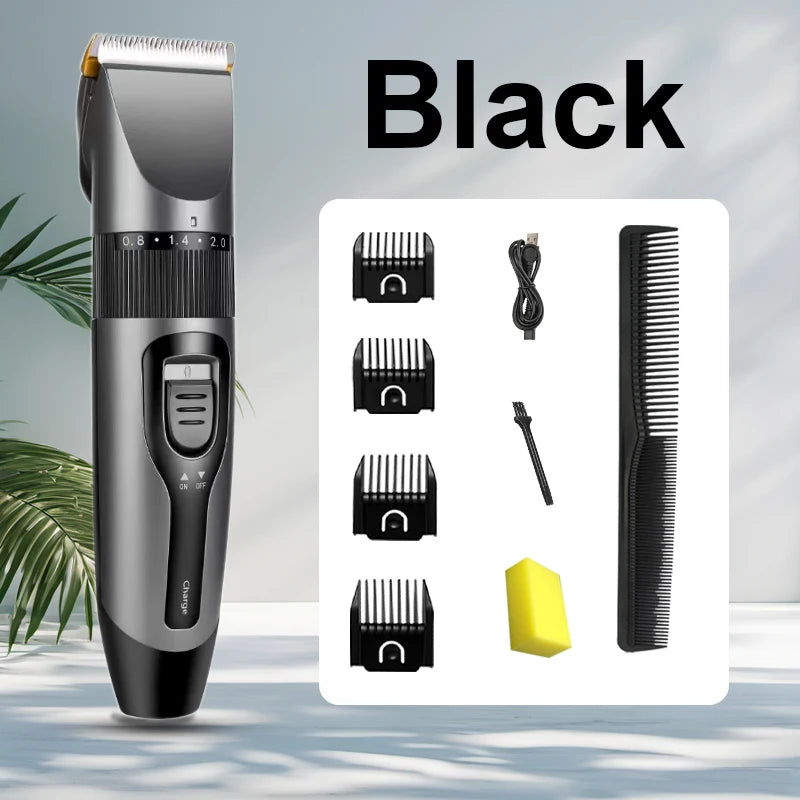 Electric Hair Clipper Men's Professional Hair Clipper Ceramic Blade Household Low Noise Trimmer USB Charging Men's Haircut Tools
