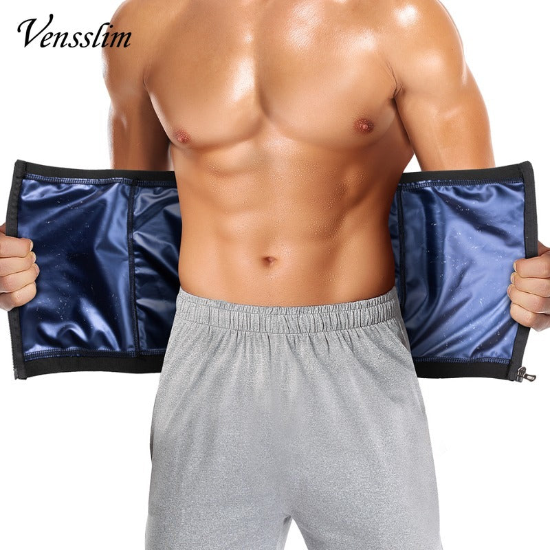 Men Body Shaper Waist Trainer Sauna Belt Workout Slimming Tummy Trimmer Shapewear for Weight Loss Fat Burning Sweat Bands