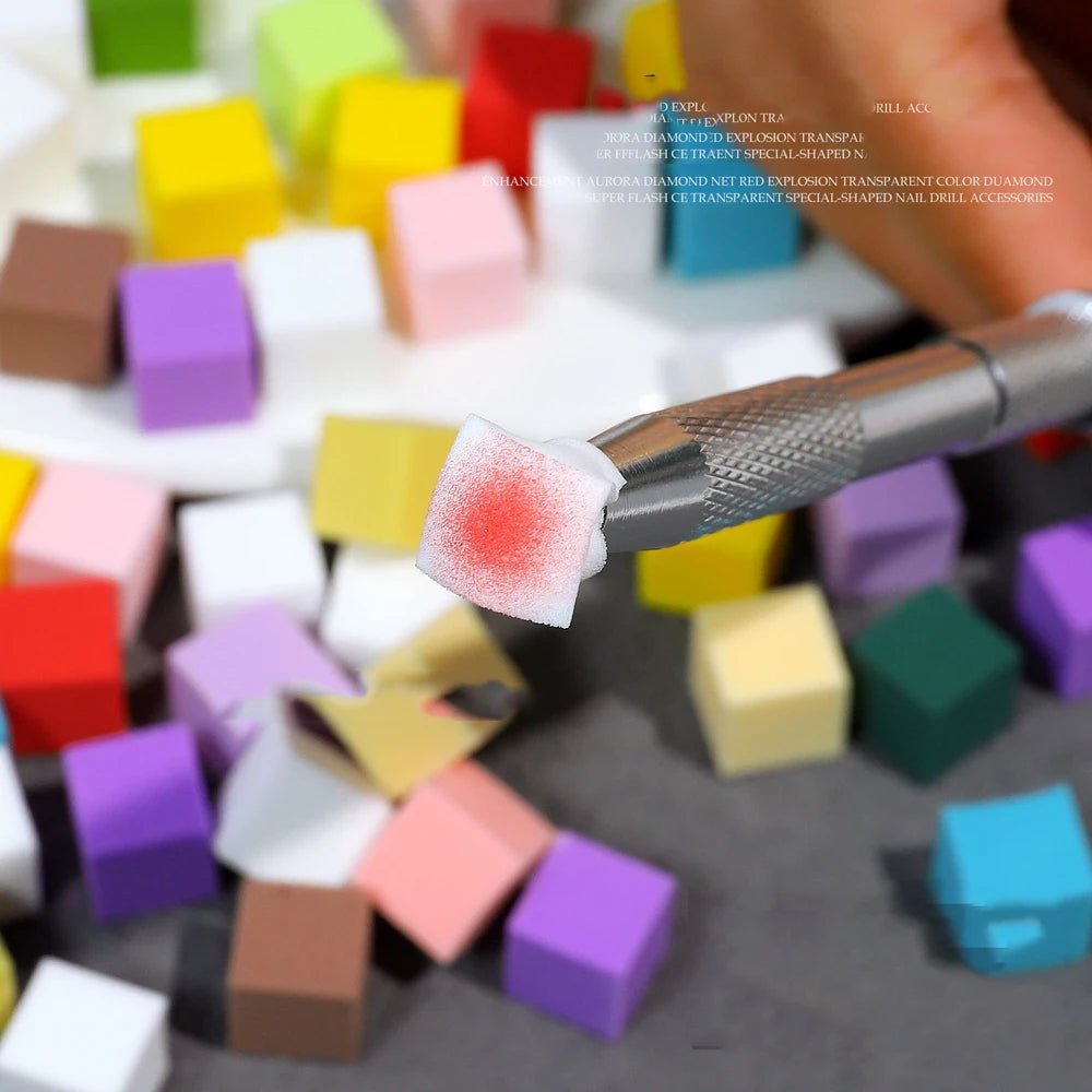 50Pcs Square Nail Art Sponges + Grab Pen Set Gradient Nail Brushes Gel Polish Design Nail Sponge Grab Pen Manicure Supplies