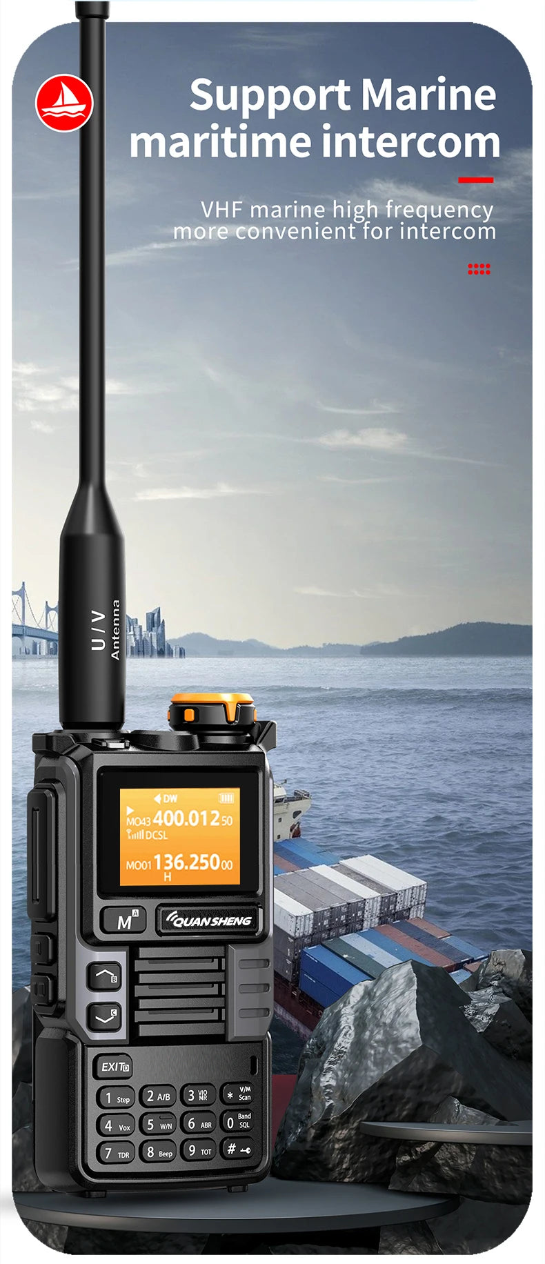 Quansheng UV-K6 Upgrade UV-K5 (99) Interphone 5W Air Band Radio Tyep C Charging UHF VHF DTMF FM Scrambler NOAA Wireless Frequenc