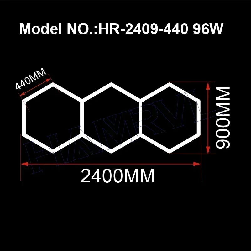 Cutomized Barbershop Hair Salon Led Ceiling Light Hexagon Garage Light Warm/Natural white 3000K 4000K Honeycomb Lighting For Car