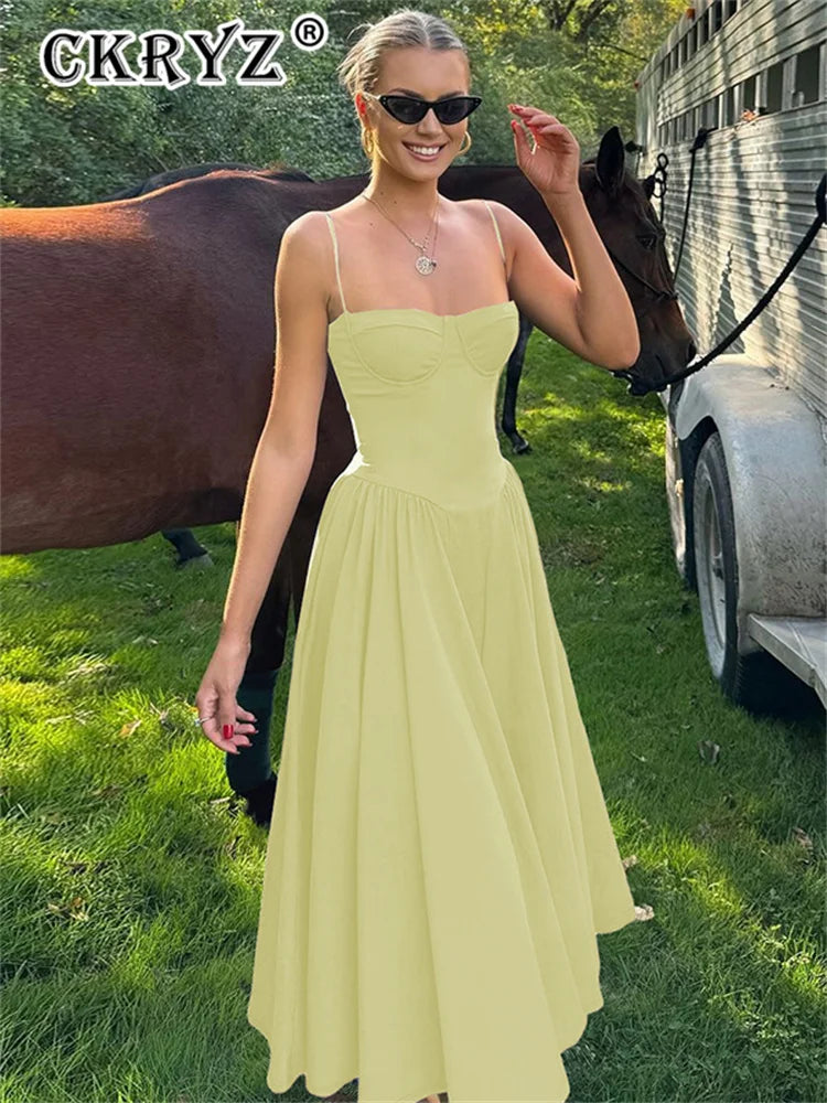 Ladies Elegant Evening Party Fashion Dress Women Sleeveless Backless Bodycon Maxi Dresses Night Club Streetwear Female Outfits