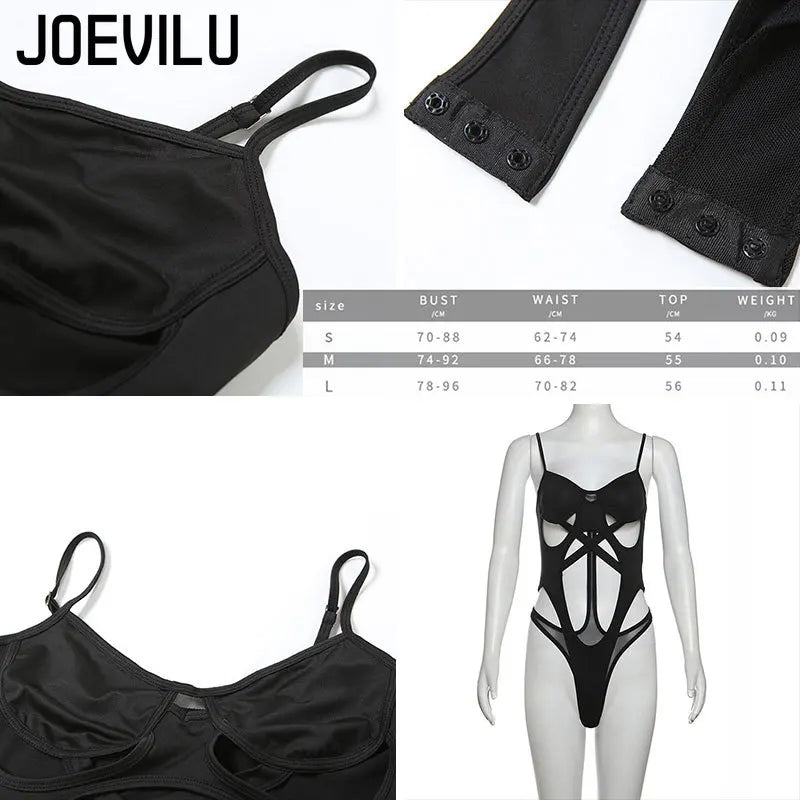 Sexy Women Bodysuit Cut Out Bodycon Jumpsuit Strap Cami Y2K Pure Aesthetic Tops Summer Sleeveless Solid Color Crop Outfit Tee