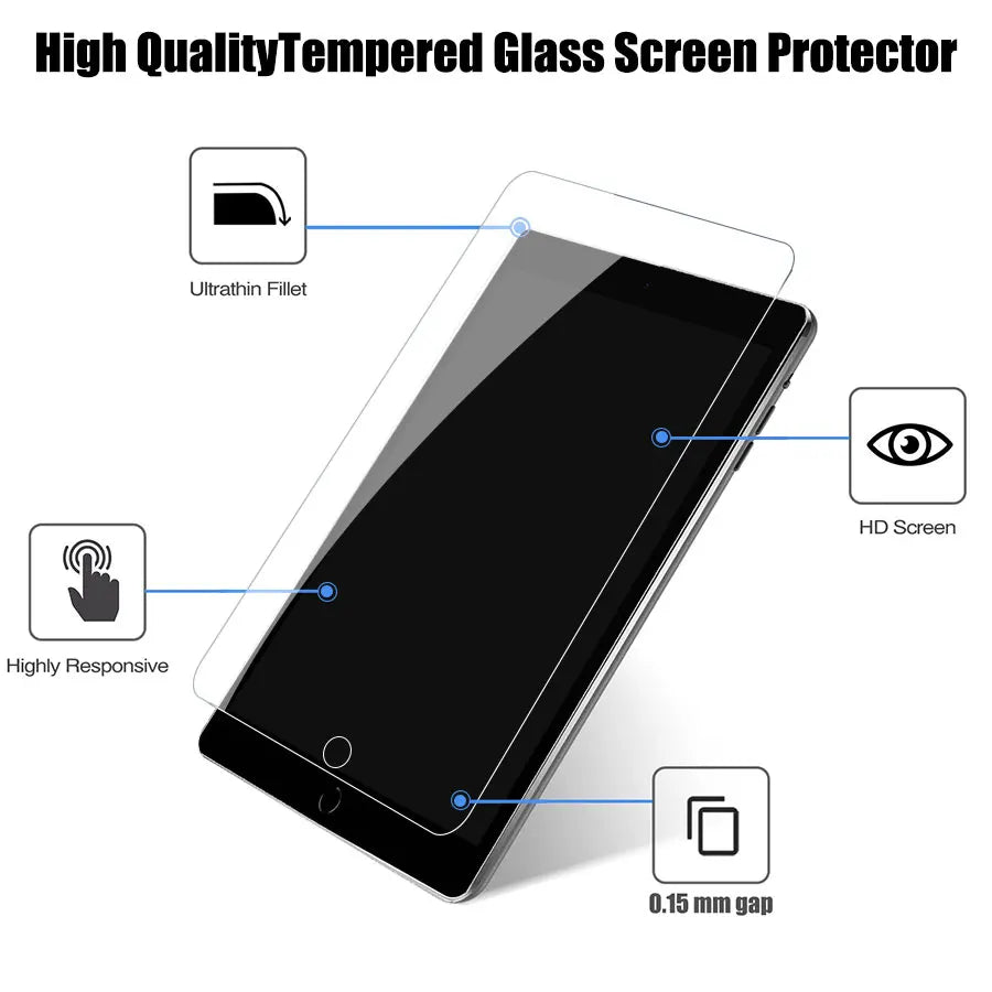 Tempered Glass Screen Protector For iPad 10.2 9.7 10. 5 10.9 Pro 11 New iPad 10 9 8 7 6 5 Air 4 3 2 Mini 2020 2021 2022