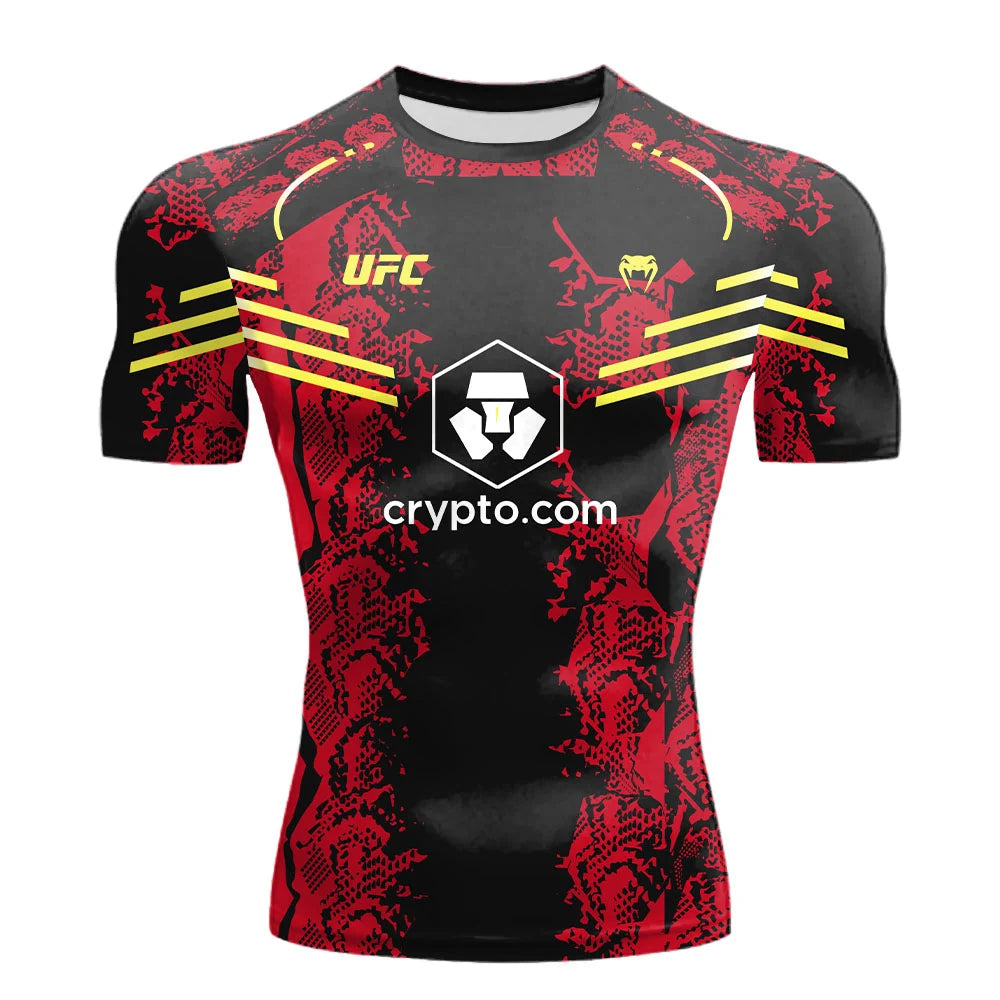 The 2025 summer new UFC T shirt European size large sized T shirt training suit workwear quick drying and breathable top