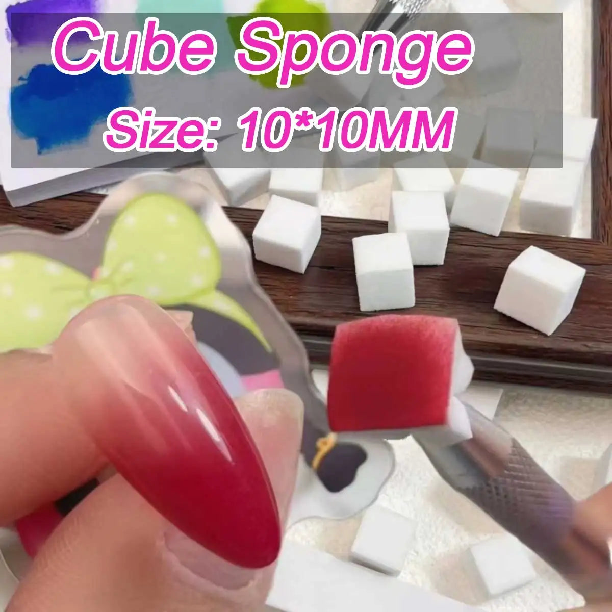 50Pcs Square Nail Art Sponges + Grab Pen Set Gradient Nail Brushes Gel Polish Design Nail Sponge Grab Pen Manicure Supplies