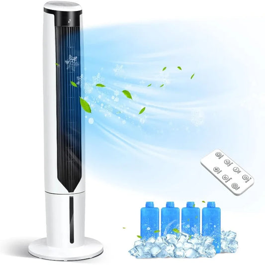 GOFLAME 41" Evaporative Air Cooler Portable, 3-IN-1 Oscillating Tower Fan with Remote Control, 3 Wind Speeds and 3 Modes
