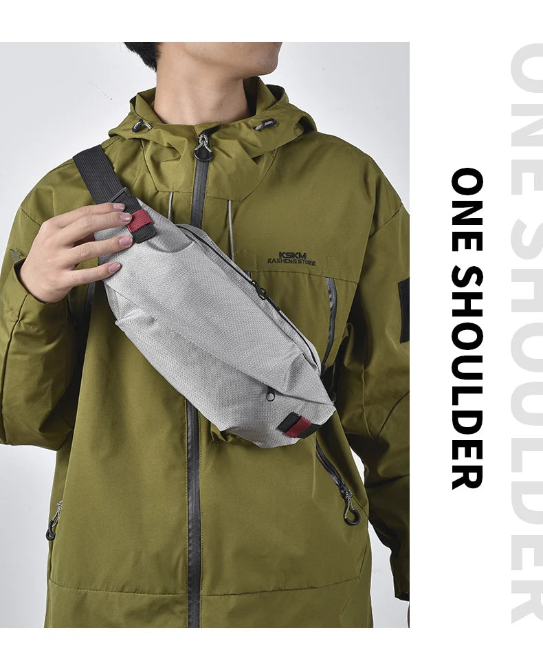 Men's Chest Bag Minimalist Outdoor Sports Waist Pack Oxford Cloth Large Capacity Mobile Phone Bag Fashion Oblique Shoulder Chest