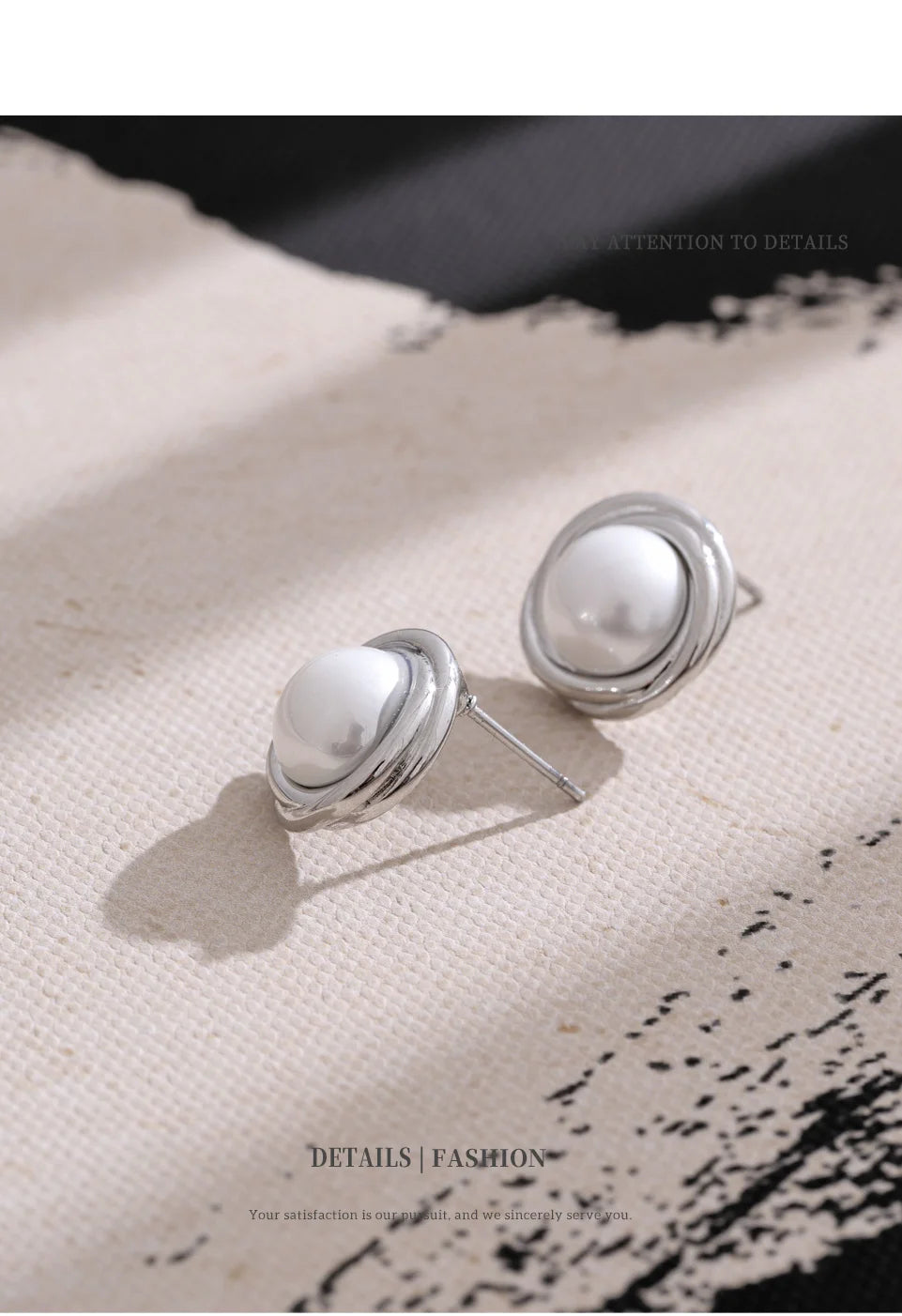 NiNice Earrings Vintage Stainless Steel Imitation Pearl Flower PVD Plating Popular Jewelry Gifts New Wholesale