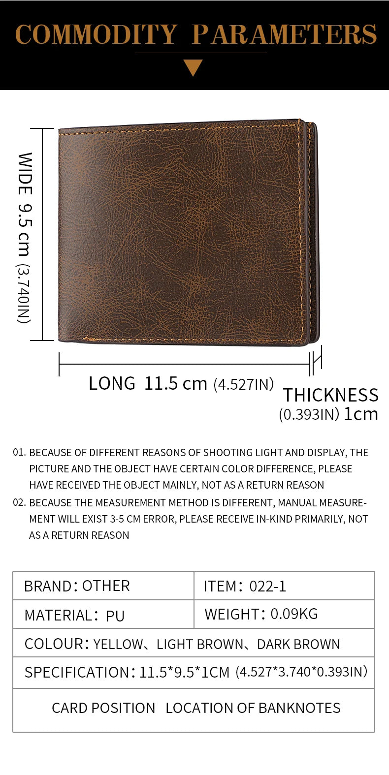 Men's Fashion Retro Business Short Wallet Multi Card Slot Horizontal Soft Pu Leather Men's Wallet