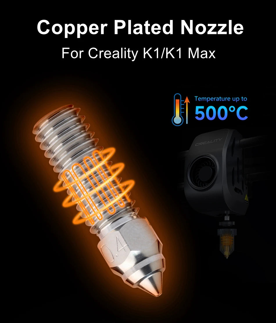 For Ender 3 V3 KE Nozzle Brass Plated Copper Hardened Steel High Speed 3D Printer Nozzles For Creality K1 / K1 Max / CR-M4