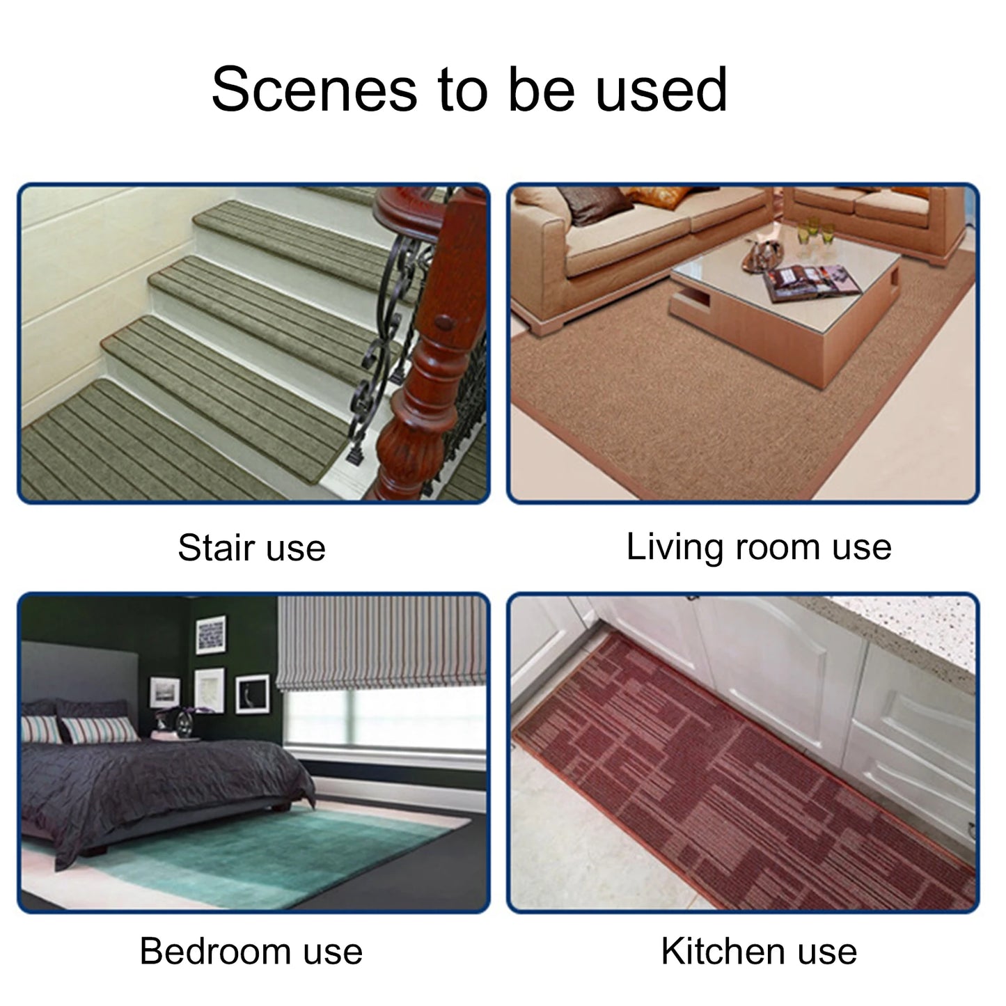 16/8pcs Carpet Non-slip Sticker Reusable Washable Anti Curling Carpet Patch Fixed Stickers Floor Rug Mat Tape Gripper Corner Pad